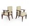 French Art Deco Leather and Macassar Ebony Chairs, 1920s, Set of 2 2