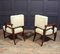 Französische Art Deco Leder & Makassar Ebenholz Stühle, 1920er, 2er Set 14