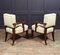 Französische Art Deco Leder & Makassar Ebenholz Stühle, 1920er, 2er Set 6