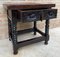 Mid-Century Spanish Carved Side Table with One Drawer, 1940, Image 3