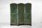 Vintage French Screen in Oak and Green and Gold Velvet, 1940, Image 10