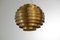 Vintage E456 Pendant Ball in Metal and Gold Leaves, 1980, Image 8