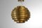 Vintage E456 Pendant Ball in Metal and Gold Leaves, 1980 5