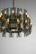 Large Italian G011 Chandelier in Smoked Glass and Brass, 1950 13