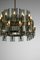 Large Italian G011 Chandelier in Smoked Glass and Brass, 1950, Image 13