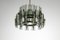 Large Italian G011 Chandelier in Smoked Glass and Brass, 1950 6