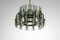 Large Italian G011 Chandelier in Smoked Glass and Brass, 1950, Image 6