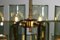 Large Italian G011 Chandelier in Smoked Glass and Brass, 1950 14