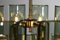Large Italian G011 Chandelier in Smoked Glass and Brass, 1950, Image 14