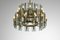 Large Italian G011 Chandelier in Smoked Glass and Brass, 1950, Image 8