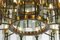 Large Italian G011 Chandelier in Smoked Glass and Brass, 1950 9