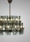 Large Italian G011 Chandelier in Smoked Glass and Brass, 1950 15