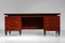 Large Italian G725 Desk in Wood and Glass by Vittorio Dassi, 1960s 5