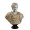 Buste Empereur Romain en Marbre Blanc et Albâtre Fleuri 1