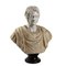 Roman Emperor Bust in White Marble and Flowery Alabaster 1