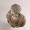 Römischer Kaiser Büste aus weißem Marmor und blumigem Alabaster 9