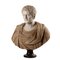 Römischer Kaiser Büste aus weißem Marmor und blumigem Alabaster 1