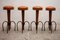 Brutalist Stools in Wrought Iron with Round Camel Leather Seats, 1970, Set of 4 9