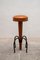 Brutalist Stools in Wrought Iron with Round Camel Leather Seats, 1970, Set of 4 5