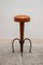 Brutalist Stools in Wrought Iron with Round Camel Leather Seats, 1970, Set of 4 3