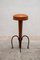 Brutalist Stools in Wrought Iron with Round Camel Leather Seats, 1970, Set of 4, Image 3