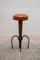 Brutalist Stools in Wrought Iron with Round Camel Leather Seats, 1970, Set of 4 2