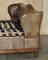 Armazón de cama King Size con respaldo en cuero marrón teñido a mano, Imagen 9