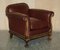 Antique Victorian Leather and Walnut Club Chairs, 1880, Set of 2, Image 2