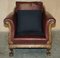 Antique Victorian Leather and Walnut Club Chairs, 1880, Set of 2, Image 20