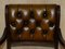 Sedie da pranzo Chesterfield vintage in pelle marrone, set di 8, Immagine 14