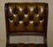 Vintage Chesterfield Brown Leather Dining Chairs, Set of 8 5