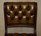 Vintage Chesterfield Brown Leather Dining Chairs, Set of 8, Image 5