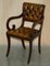 Vintage Chesterfield Brown Leather Dining Chairs, Set of 8, Image 12