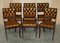 Vintage Chesterfield Brown Leather Dining Chairs, Set of 8 2