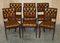 Vintage Chesterfield Brown Leather Dining Chairs, Set of 8, Image 2