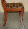 Vintage Chesterfield Brown Leather Dining Chairs, Set of 8, Image 8