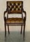 Vintage Chesterfield Brown Leather Dining Chairs, Set of 8 13