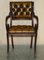 Vintage Chesterfield Brown Leather Dining Chairs, Set of 8, Image 13
