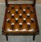 Vintage Chesterfield Brown Leather Dining Chairs, Set of 8, Image 6