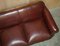 Antique Victorian Brown Leather and Walnut Sofa, 1880, Image 13