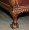 Antique Victorian Brown Leather and Walnut Sofa, 1880, Image 20