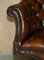 Antique Chesterfield Captains Armchair in Cigar Brown Leather, 1900, Image 10