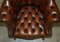 Antique Chesterfield Captains Armchair in Cigar Brown Leather, 1900 6