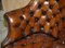 Antique Chesterfield Captains Armchair in Cigar Brown Leather, 1900 7