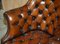 Antique Chesterfield Captains Armchair in Cigar Brown Leather, 1900, Image 7