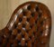 Antique Chesterfield Captains Armchair in Cigar Brown Leather, 1900 4