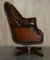 Antique Chesterfield Captains Armchair in Cigar Brown Leather, 1900 13