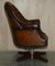 Antique Chesterfield Captains Armchair in Cigar Brown Leather, 1900, Image 13