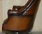 Antique Chesterfield Captains Armchair in Cigar Brown Leather, 1900, Image 18