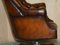 Antique Chesterfield Captains Armchair in Cigar Brown Leather, 1900, Image 14